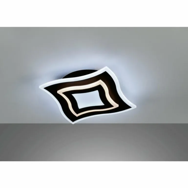 Plafonnier Fischer & Honsel Gorden LED Noir, 1 lumière, Télécommandes