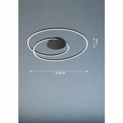 Plafonnier Fischer & Honsel Holy LED Noir, 1 lumière, Télécommandes