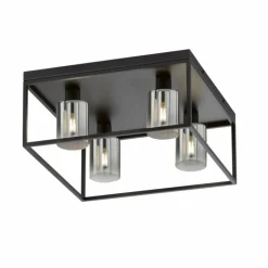 Plafonnier Fischer & Honsel Iska Noir, 4 lumières