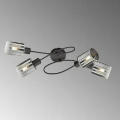 Plafonnier Fischer & Honsel Iska Noir, 4 lumières