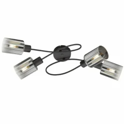 Plafonnier Fischer & Honsel Iska Noir, 4 lumières