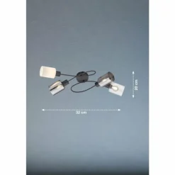 Plafonnier Fischer & Honsel Iska Noir, 4 lumières