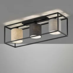 Plafonnier Fischer & Honsel Isko Noir, 3 lumières