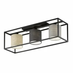 Plafonnier Fischer & Honsel Isko Noir, 3 lumières