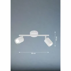 Plafonnier Fischer & Honsel Vano Blanc, 2 lumières