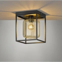 Plafonnier Fischer & Honsel Caydo Noir, 1 lumière