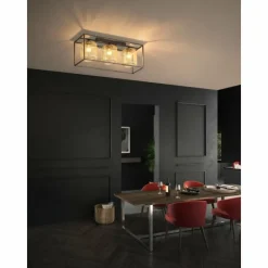 Plafonnier Fischer & Honsel Caydo Noir, 3 lumières