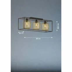 Plafonnier Fischer & Honsel Caydo Noir, 3 lumières