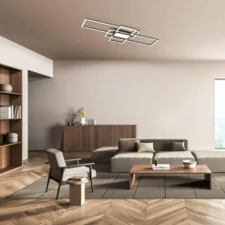 Plafonnier Fischer & Honsel Seth LED Noir, 1 lumière, Télécommandes