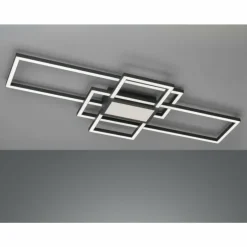 Plafonnier Fischer & Honsel Seth LED Noir, 1 lumière, Télécommandes