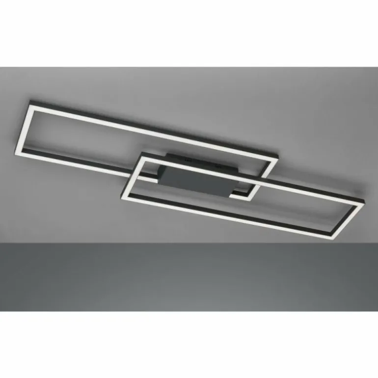 Plafonnier Fischer & Honsel Seth LED Noir, 1 lumière, Télécommandes