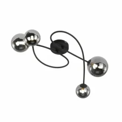 Plafonnier Fischer & Honsel Bala LED Noir, 4 lumières