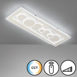 Plafonnier Fischer & Honsel Ratio LED Blanc, 1 lumière, Télécommandes