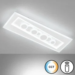 Plafonnier Fischer & Honsel Ratio LED Blanc, 1 lumière, Télécommandes