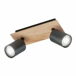 Plafonnier Fischer & Honsel Holton LED Couleur bois, Noir, 2 lumières