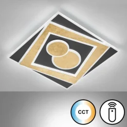 Plafonnier Fischer & Honsel Ratio LED Noir, 1 lumière, Télécommandes