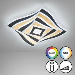 Plafonnier Fischer & Honsel Hero LED Noir, 1 lumière, Télécommandes, Changeur de couleurs