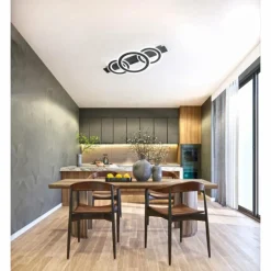 Plafonnier Fischer & Honsel Circle LED Noir, 1 lumière, Télécommandes