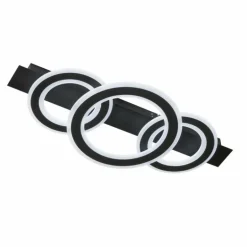 Plafonnier Fischer & Honsel Circle LED Noir, 1 lumière, Télécommandes