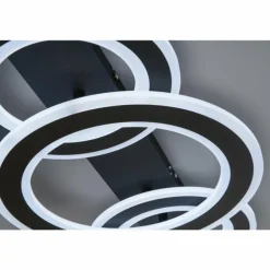 Plafonnier Fischer & Honsel Circle LED Noir, 1 lumière, Télécommandes