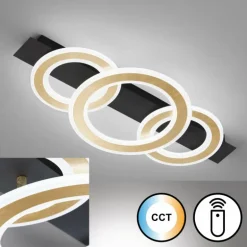 Plafonnier Fischer & Honsel Circle LED Noir, 1 lumière, Télécommandes