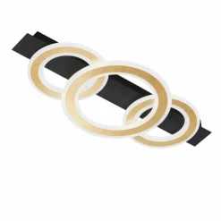 Plafonnier Fischer & Honsel Circle LED Noir, 1 lumière, Télécommandes