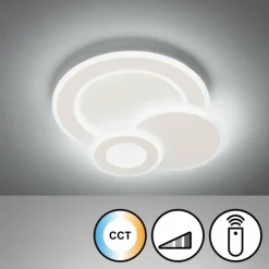 Plafonnier Fischer & Honsel Joster LED Blanc, 1 lumière, Télécommandes