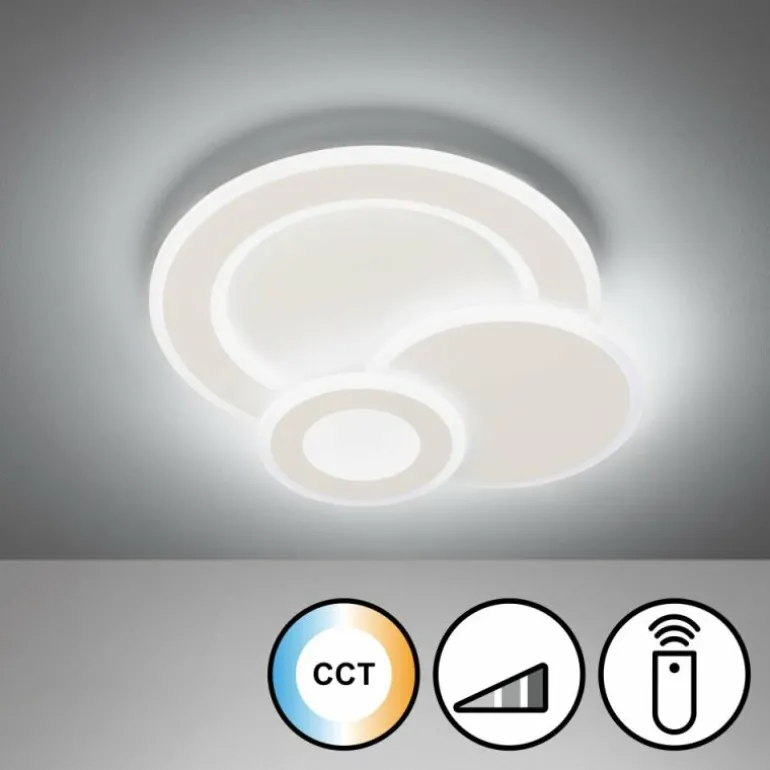 Plafonnier Fischer & Honsel Joster LED Blanc, 1 lumière, Télécommandes