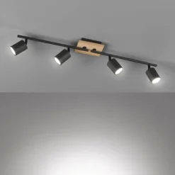 Plafonnier Fischer & Honsel Holton LED Noir, 4 lumières