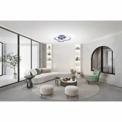 Plafonnier Fischer & Honsel Gelder LED Noir, 1 lumière, Télécommandes, Changeur de couleurs