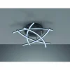 Plafonnier Fischer-Honsel Cross TW LED Noir, 5 lumières, Télécommandes