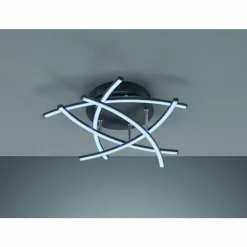 Plafonnier Fischer-Honsel Cross TW LED Noir, 5 lumières, Télécommandes
