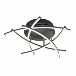 Plafonnier Fischer-Honsel Cross TW LED Noir, 5 lumières, Télécommandes