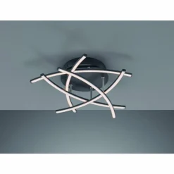 Plafonnier Fischer-Honsel Cross TW LED Noir, 5 lumières, Télécommandes