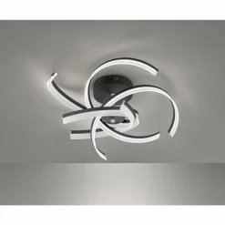 Plafonnier Fischer-Honsel Sund TW LED Noir, 4 lumières, Télécommandes