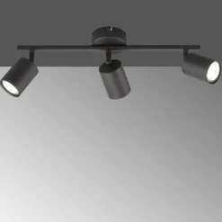 Plafonnier Fischer-Honsel Vano Noir, 3 lumières