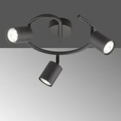 Plafonnier Fischer-Honsel Vano Noir, 3 lumières