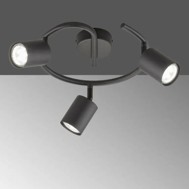 Plafonnier Fischer-Honsel Vano Noir, 3 lumières