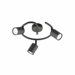 Plafonnier Fischer-Honsel Vano Noir, 3 lumières