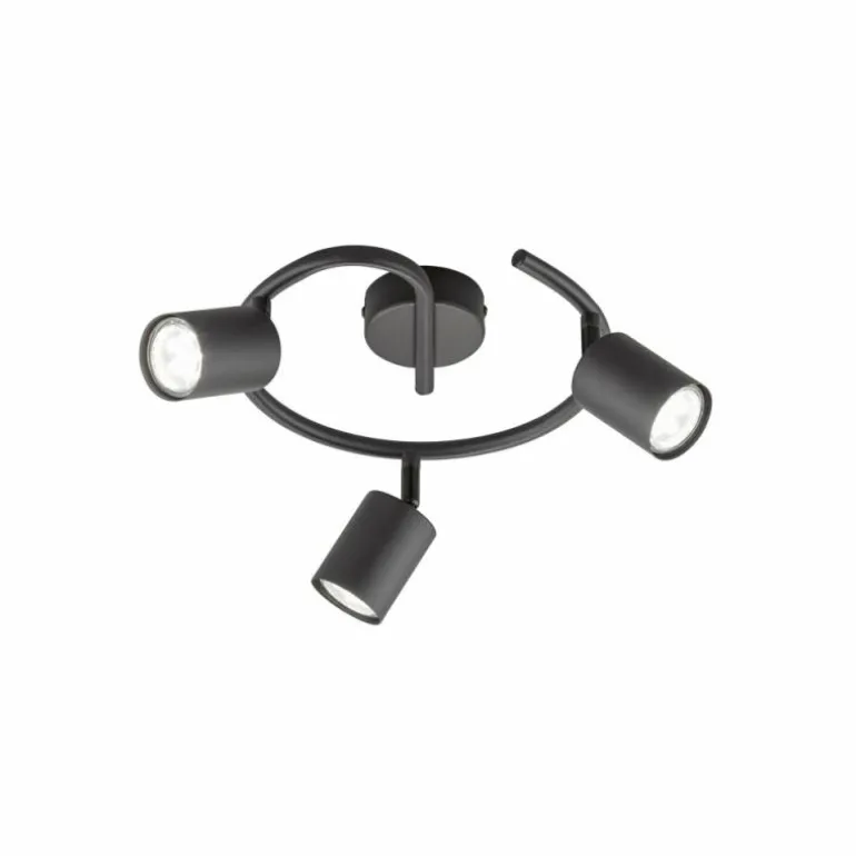 Plafonnier Fischer-Honsel Vano Noir, 3 lumières