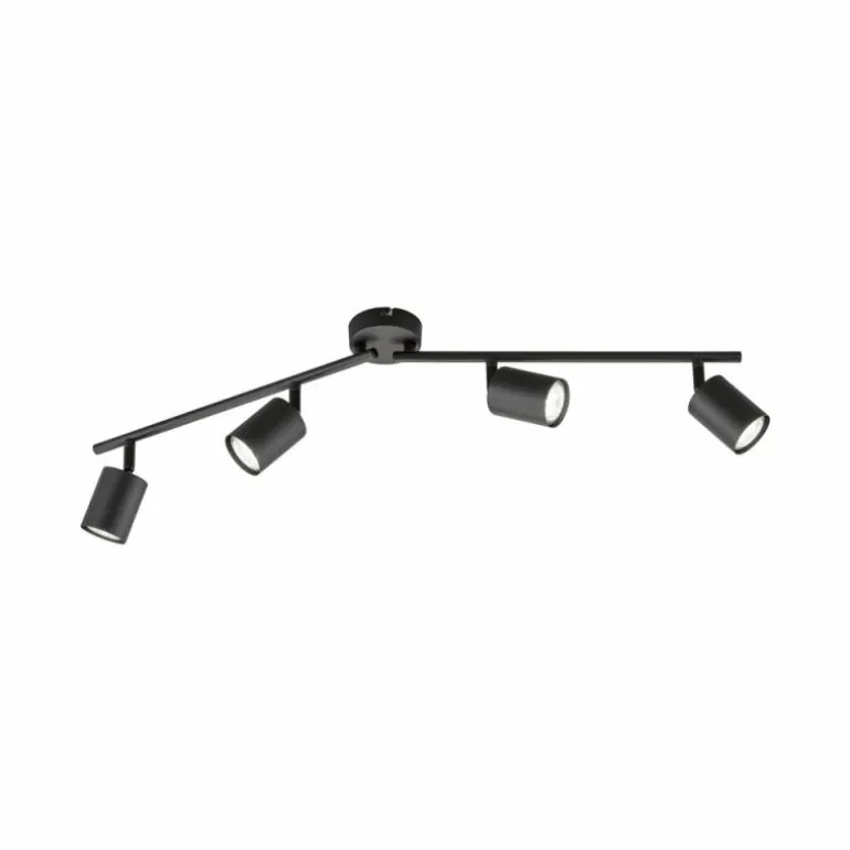 Plafonnier Fischer-Honsel Vano Noir, 4 lumières