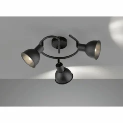 Plafonnier Fischer-Honsel Speedy Noir, 3 lumières