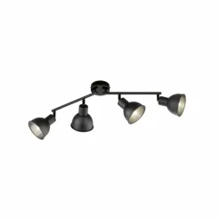 Plafonnier Fischer-Honsel Speedy Noir, 4 lumières