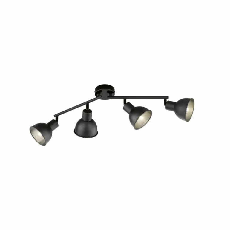 Plafonnier Fischer-Honsel Speedy Noir, 4 lumières