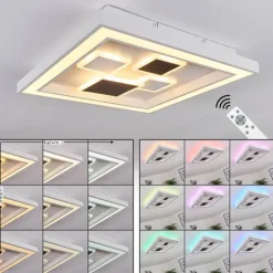 Plafonnier Fitili LED Noir, Blanc, 1 lumière, Télécommandes, Changeur de couleurs