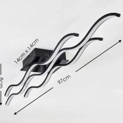 Plafonnier Flow LED Noir, 2 lumières