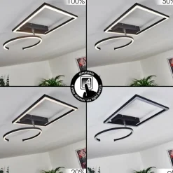 Plafonnier Frederick LED Noir, Blanc, 1 lumière