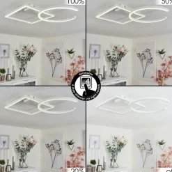 Plafonnier Frederick LED Chrome, Blanc, 1 lumière