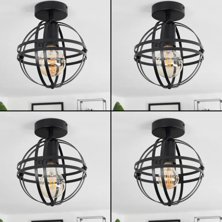 Plafonnier Freguesia Noir, 1 lumière