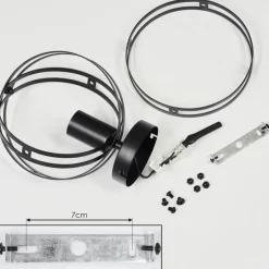 Plafonnier Freguesia Noir, 1 lumière